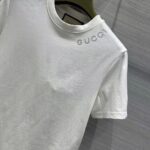 Gucci Men GG Light Cotton Jersey Shirt Crystal Round Neck Short Sleeves - Image 6