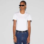 Gucci Women GG Light Cotton Jersey Shirt Crystal Round Neck Short Sleeves - Image 11
