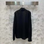 Gucci Women GG Silk Crêpe Shirt Neck Bow V Neck Gathered Yoke - Image 3