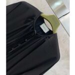 Gucci Women GG Silk Satin Georgette Dress Black Crewneck Flared Skirt - Image 5