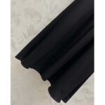 Gucci Women GG Silk Satin Georgette Dress Black Crewneck Flared Skirt - Image 6