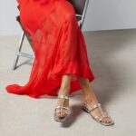 Gucci Women GG Slim Horsebit Flat Sandal Silver Leather Ankle Buckle - Image 11