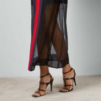 Gucci Women GG Slim Horsebit Sandal Black Leather High Heel (2)
