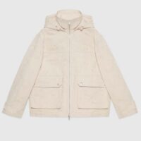 Gucci Women Jumbo GG Canvas Puffer Jacket Cotton Lined High Neck (4)