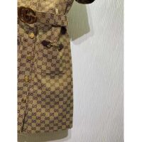 Gucci Women Original GG Canvas Jumpsuit Point Neck Short Sleeves (5)