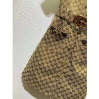 Gucci Women Original GG Canvas Jumpsuit Point Neck Short Sleeves (5)