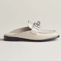 Hermes Unisex Iota Mule Blanc De Paris White Leather (2)