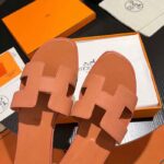 Hermes Unisex Oran Sandal Brown Epsom Calfskin Natural Leather Sole - Image 8