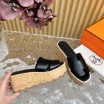 Hermes Women Eze 30 Sandal Natural Calfskin Black Rubber Sole - Image 10