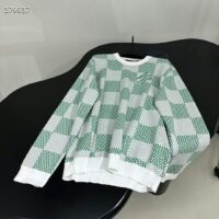 Louis Vuitton LV Men Damier Cotton Sweatshirt Classic Fit Green 1AFJHG (12)