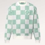 Louis Vuitton LV Men Damier Cotton Sweatshirt Classic Fit Green 1AFJHG