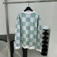 Louis Vuitton LV Men Damier Cotton Sweatshirt Classic Fit Green 1AFJHG (12)