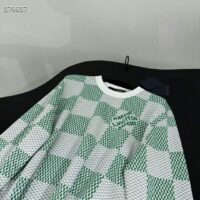 Louis Vuitton LV Men Damier Cotton Sweatshirt Classic Fit Green 1AFJHG (12)