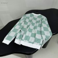 Louis Vuitton LV Men Damier Cotton Sweatshirt Classic Fit Green 1AFJHG (12)