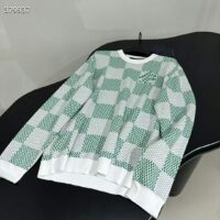 Louis Vuitton LV Men Damier Cotton Sweatshirt Classic Fit Green 1AFJHG (12)