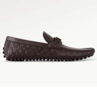 Louis Vuitton LV Men Hockenheim Moccasin Moka Brown Mini Monogram Calf Leather 1ABM5X (3)