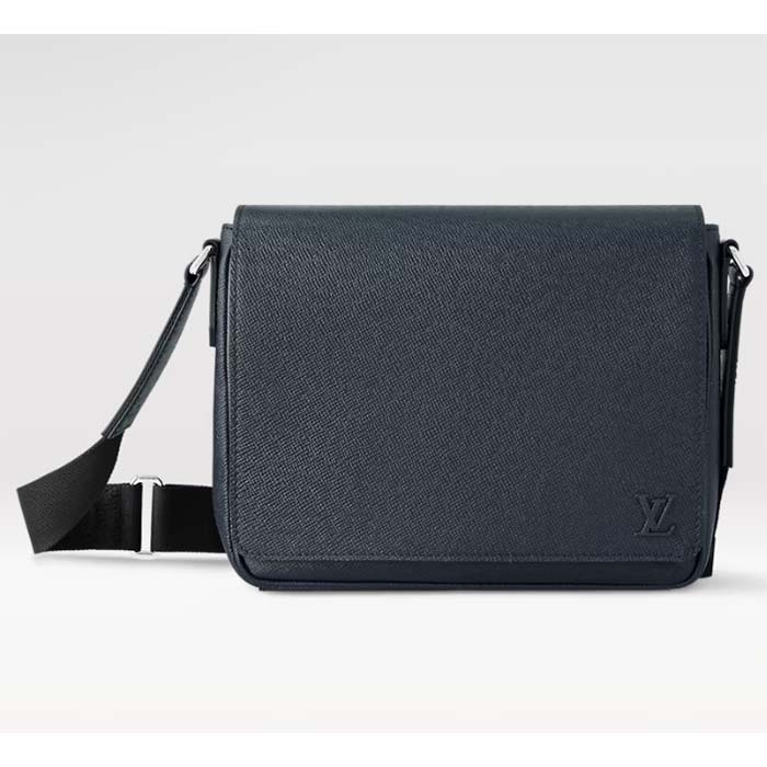 Louis Vuitton LV Unisex District PM Bag Blue Taiga Cowhide Leather M30969