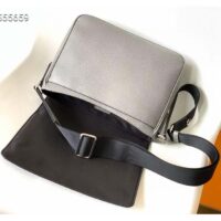 Louis Vuitton LV Unisex District PM Bag Grey Taiga Cowhide Leather M30851 (7)