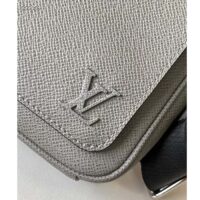 Louis Vuitton LV Unisex District PM Bag Grey Taiga Cowhide Leather M30851 (7)