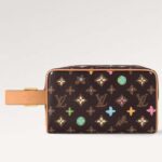 Louis Vuitton LV Unisex Dopp Kit Monogram Macassar Coated Canvas M47069
