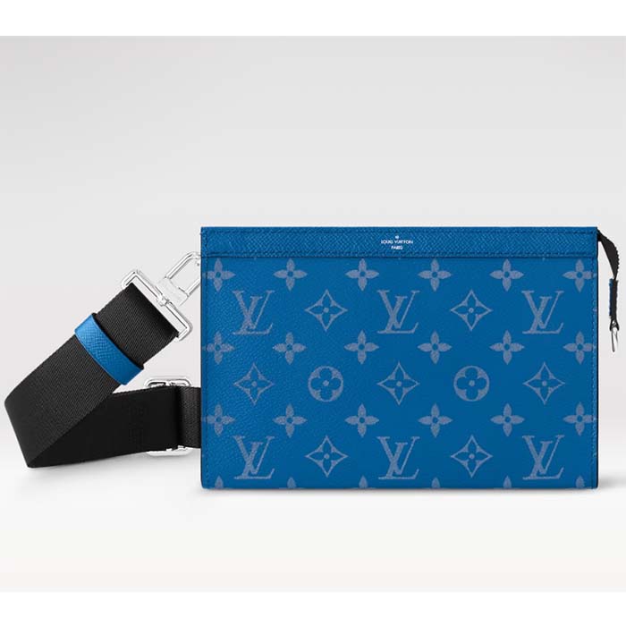 Louis Vuitton LV Unisex Gaston Wearable Wallet Blue Monogram Coated Canvas M83099