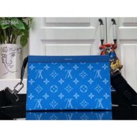 Louis Vuitton LV Unisex Gaston Wearable Wallet Blue Monogram Coated Canvas M83099 (5)