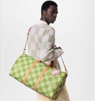 Louis Vuitton LV Unisex Keepall Bandoulière 50 Green Damier Golf Coated Canvas N40667 (11)