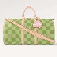 Louis Vuitton LV Unisex Keepall Bandoulière 50 Green Damier Golf Coated Canvas N40667 (11)