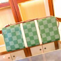 Louis Vuitton LV Unisex Keepall Bandoulière 50 Green Damier Golf Coated Canvas N40667 (11)