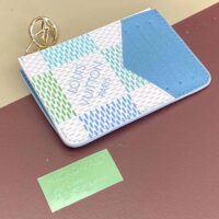 Louis Vuitton LV Unisex Romy Card Holder Green Damier Coated Canvas N40639 (9)