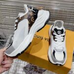 Louis Vuitton LV Unisex Run 55 Sneaker White Mix Materials 1AASDF - Image 6