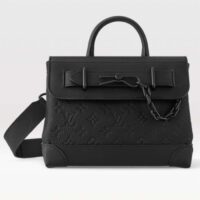 Louis Vuitton LV Unisex Steamer PM Bag Black Taurillon Monogram Cowhide Leather M24436 (6)