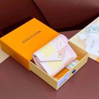 Louis Vuitton LV Unisex Victorine Wallet Peach Pink Damier Coated Canvas N40638 (2)