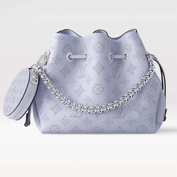 Louis Vuitton LV Women Bella Bucket Bag Lilac Perforated Mahina Calfskin M22714