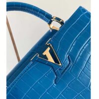 Louis Vuitton LV Women Capucines BB Blue Brilliant Alligator Leather N91698 (8)