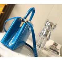 Louis Vuitton LV Women Capucines BB Blue Brilliant Alligator Leather N91698 (8)