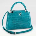 Bolso Louis Vuitton LV para mujer, color azul BB, de piel de aligátor brillante, N91698