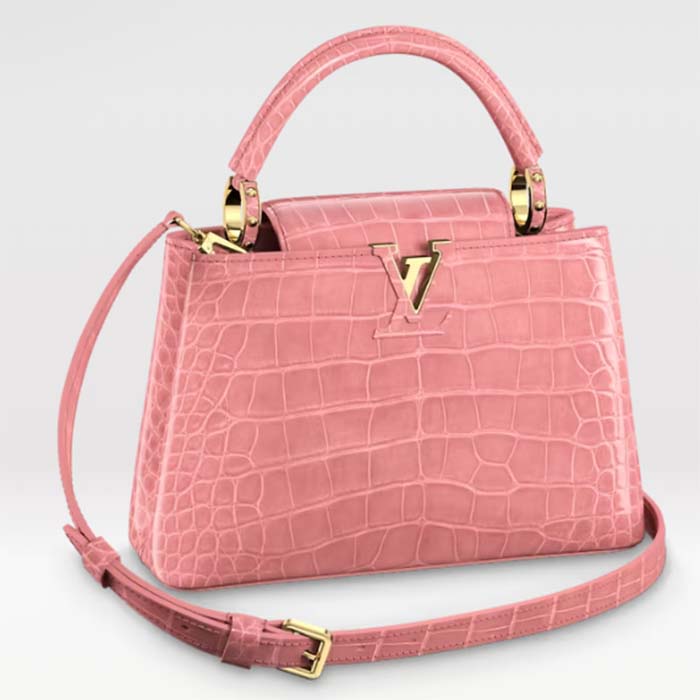Louis Vuitton LV Women Capucines BB Pink Brilliant Alligator Leather N92679