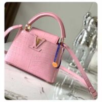 Louis Vuitton LV Women Capucines BB Pink Brilliant Alligator Leather N92679 (2)