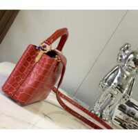 Louis Vuitton LV Women Capucines BB Red Brilliant Alligator Leather N93992 (6)