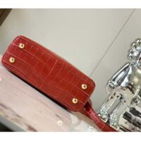 Louis Vuitton LV Women Capucines BB Red Brilliant Alligator Leather N93992 (6)