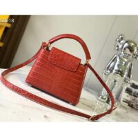 Louis Vuitton LV Women Capucines BB Red Brilliant Alligator Leather N93992 (6)