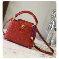 Louis Vuitton LV Women Capucines BB Red Brilliant Alligator Leather N93992 (6)