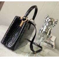 Louis Vuitton LV Women Capucines MM Black Brilliant Alligator Leather N92967 (8)