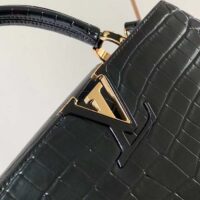 Louis Vuitton LV Women Capucines MM Black Brilliant Alligator Leather N92967 (8)