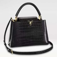 Louis Vuitton LV Women Capucines MM Black Brilliant Alligator Leather N92967 (8)