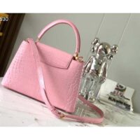 Louis Vuitton LV Women Capucines MM Pink Brilliant Alligator Leather N94260 (3)