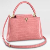 Louis Vuitton LV Women Capucines MM Pink Brilliant Alligator Leather N94260 (3)