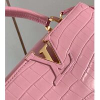 Louis Vuitton LV Women Capucines MM Pink Brilliant Alligator Leather N94260 (3)