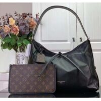 Louis Vuitton LV Women CarryAll Dark MM Black Lambskin Cowhide Leather M25143 (1)